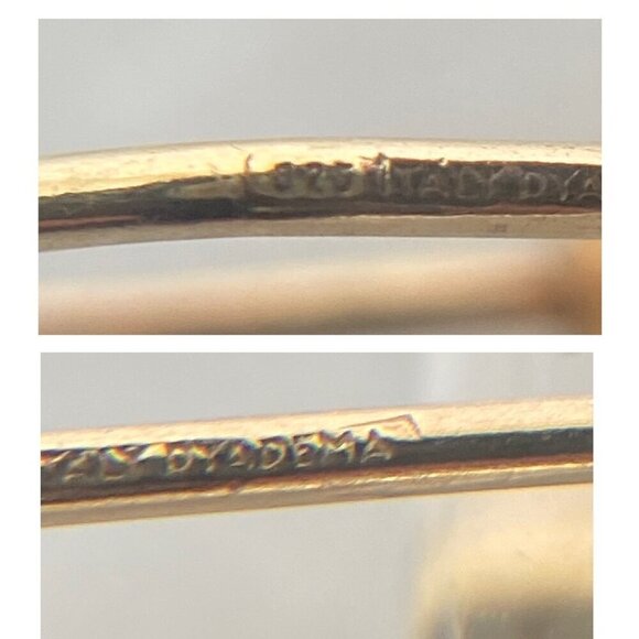 Dyadema Italy Gold Vermeil Sterling Silver 925 Diamond Cut Dangle Drop Earrings - Picture 10 of 16